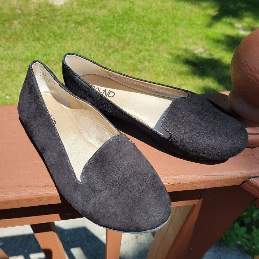 Abound Ladies solid black ballet slip on  flats, sz 5.5M